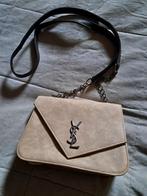 YSL  tasje beige donkerbruine schouderband, Ophalen of Verzenden, Zo goed als nieuw, Beige, Schoudertasje