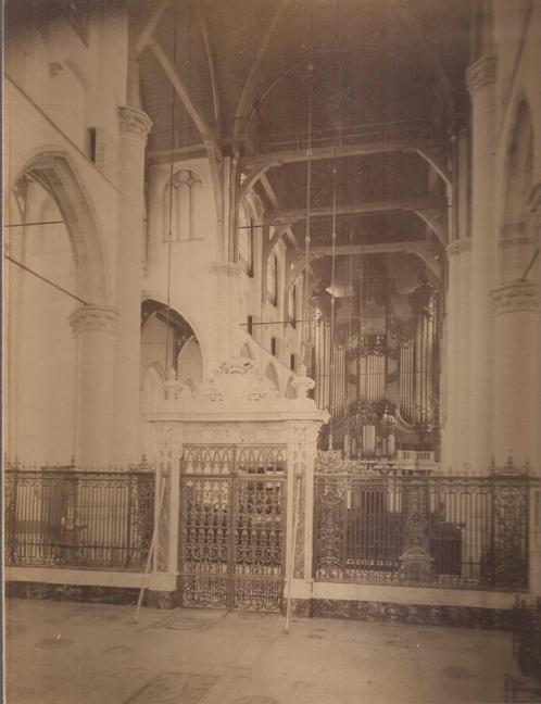 Rotterdam Interieur Groote Kerk St. Laurenskerk 30er jaren, Antiek en Kunst, Kunst | Tekeningen en Foto's, Ophalen of Verzenden
