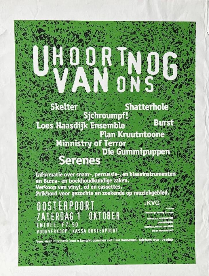 Concert poster 1994 Skelter Burst Serenes Sjchroumpf, Verzamelen, Muziek, Artiesten en Beroemdheden, Gebruikt, Poster, Artwork of Schilderij