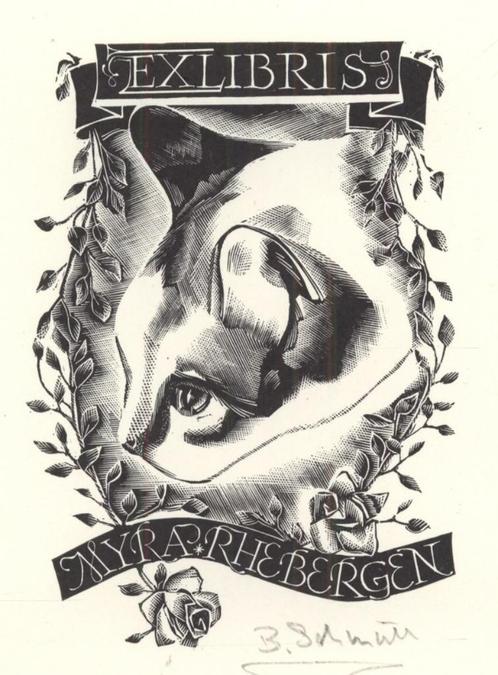 Ex Libris Bertil Schmüll, Antiek en Kunst, Kunst | Etsen en Gravures, Verzenden