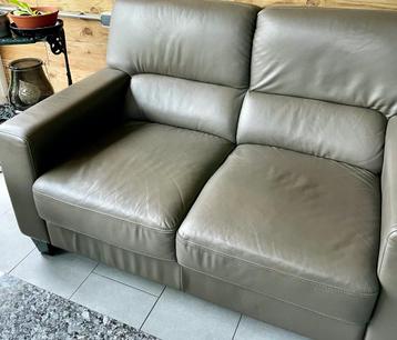bank kuka, 2 zits leer, leder, taupe beschikbaar voor biedingen