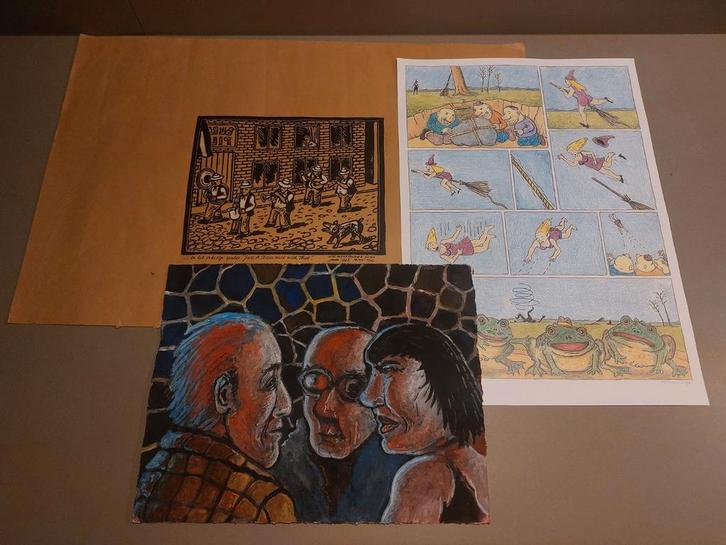 3 Werken M.M. Nanninga - Grafiek & Origineel Werk, Antiek en Kunst, Kunst | Etsen en Gravures, Ophalen of Verzenden