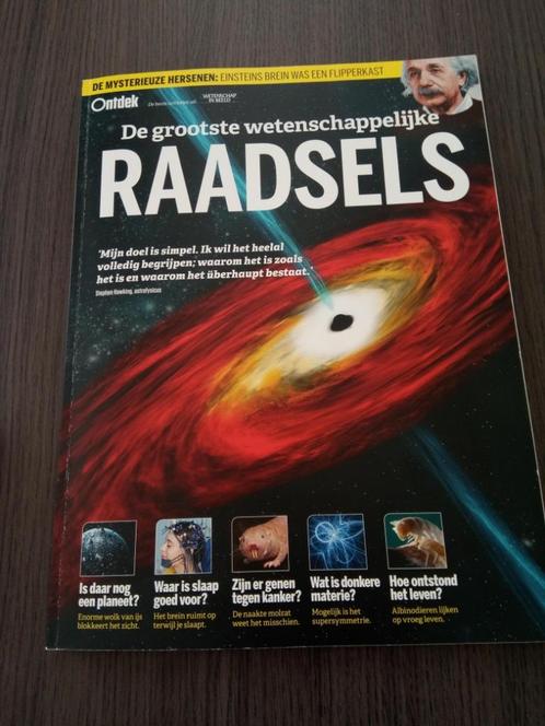 Tijdschrift, Grootste wetenschappelijke raadsels, wetenschap, Boeken, Tijdschriften en Kranten, Zo goed als nieuw, Wetenschap en Natuur