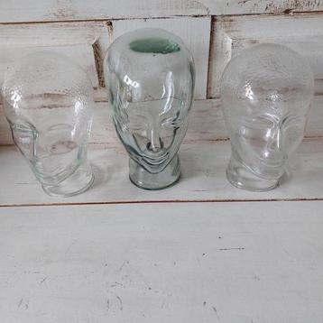 vintage glazen hoofd Retro koptelefoonhoofd beschikbaar voor biedingen