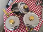 Set van 4 kookpotten van goede kwaliteit, Ophalen, Gebruikt, Rvs, Kookpan of Snelkookpan