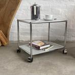 USM Haller - Bijzettafel - lichtgrijs geperforeerd -Opwielen, Minder dan 45 cm, Minder dan 55 cm, Verzenden, Rond