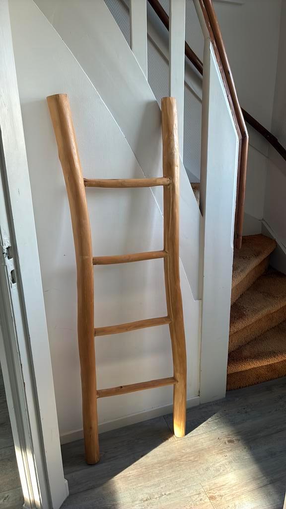 Houten ladder / trap ter decoratie 155cm, Huis en Inrichting, Woonaccessoires | Overige, Zo goed als nieuw, Ophalen