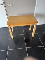 Mooie houten tafel – uitschuifbaar (90 x 50 cm  90 x 90 cm), Huis en Inrichting, Tafels | Eettafels, Ophalen, Gebruikt, 50 tot 100 cm