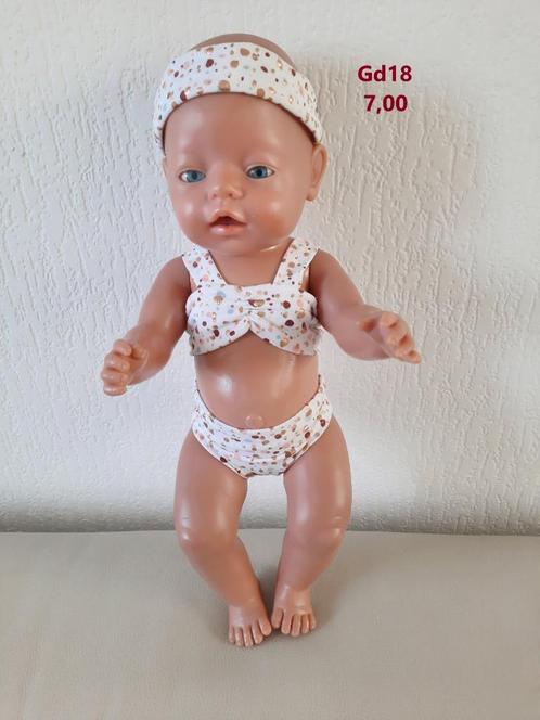Poppenkleertjes baby pop bikini. Opbrengst KiKa., Kinderen en Baby's, Speelgoed | Poppen, Nieuw, Babypop, Ophalen