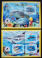 - 529 - 2 Blokken met Dolfijnen., Verzenden, Gestempeld, Dier of Natuur