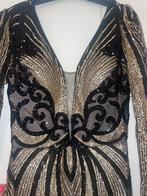 Elegante zwarte galajurk met gouden pailletten, Kleding | Dames, Galajurk, Zwart, Ananas mode, Ophalen of Verzenden