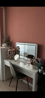 Kaptafel IKEA + spiegel met lamp, Huis en Inrichting, Ophalen, Zo goed als nieuw, 100 tot 150 cm, Minder dan 100 cm