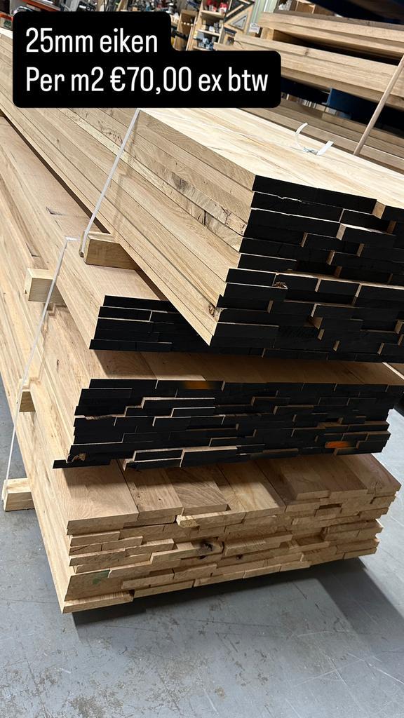 Eiken 25 en 49mm, Doe-het-zelf en Verbouw, Platen en Panelen, Zo goed als nieuw, Hout, Ophalen