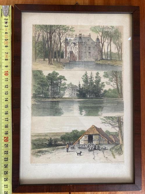Litho van Biljoen, Rozendaal en de Rozendaalsche schaapskooi, Antiek en Kunst, Kunst | Etsen en Gravures, Ophalen of Verzenden