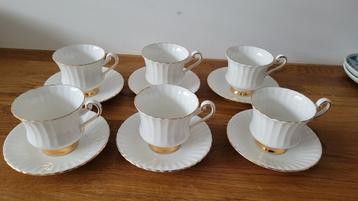 Koffieservies vintage antiek paragon wit met goud