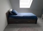 Bed inclusief bedlade, Huis en Inrichting, Slaapkamer | Bedden, Ophalen, 90 cm, Eenpersoons, Bruin
