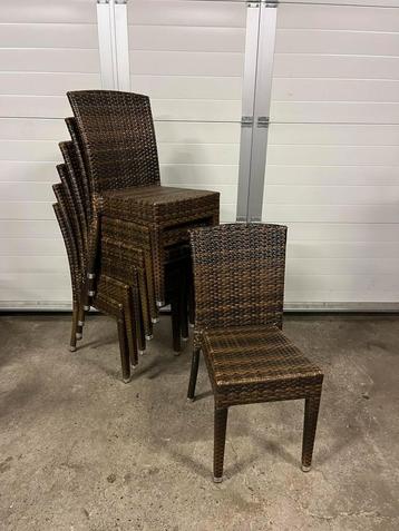 120 stuks rotanlook horeca terrasstoelen stapelbaar beschikbaar voor biedingen