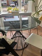 Zwarte ronde eettafel glas 120cm - Kave home, Huis en Inrichting, Tafels | Eettafels, Ophalen, Gebruikt, 100 tot 150 cm, Rond