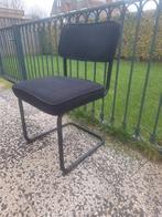 6 Zwarte Eetkamerstoelen, Huis en Inrichting, Stoelen, Ophalen, Gebruikt, Zwart, Metaal