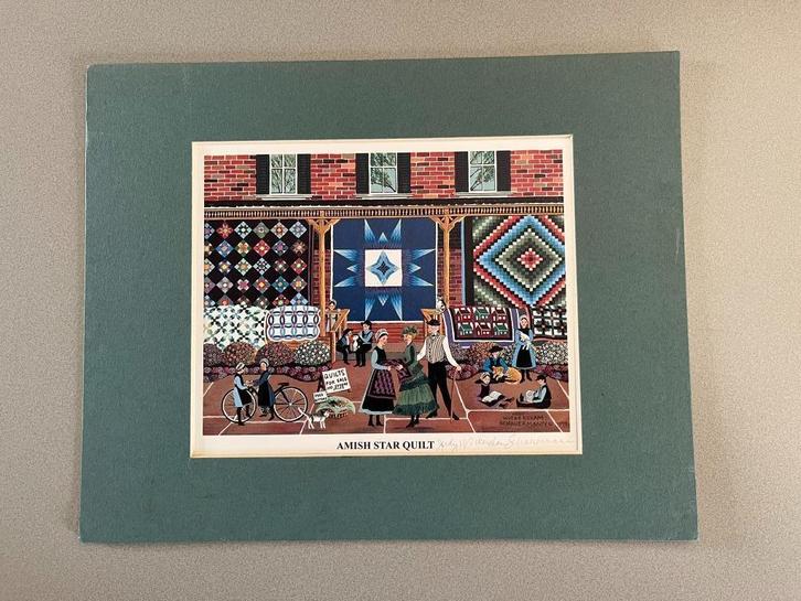 Prent van Amish Star Quilt (1997), Verzamelen, Foto's en Prenten, Zo goed als nieuw, Prent, Overige onderwerpen, 1960 tot 1980