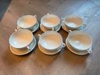 Wedgwood Edme soepkommen dubbele oren + schotels (set van 6), Ophalen of Verzenden