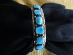 navajo zilveren armband met turquoise sterling zilver, Antiek en Kunst, Ophalen of Verzenden, Goud