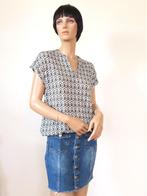 ELVIRA Luchtig Grijs/Wit Truitje/Shirt met Korte Mouwen S 36, Ophalen of Verzenden, Zo goed als nieuw, Korte mouw, Maat 36 (S)
