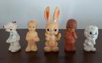 Vintage rubberen speelgoed piepers/figuren., Antiek en Kunst, Ophalen of Verzenden