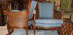 2 Kersenhout fauteuils, Huis en Inrichting, Fauteuils, Ophalen, Zo goed als nieuw, 75 tot 100 cm, Stof