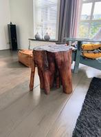 BOOMSTAM BIJZETTAFEL ORIGINEEL, Huis en Inrichting, Tafels | Bijzettafels, 45 tot 60 cm, Minder dan 55 cm, Gebruikt, Rond