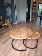 Salontafels van mango hout met industrieel design, Huis en Inrichting, Tafels | Salontafels, Ophalen, Overige materialen, 50 tot 100 cm
