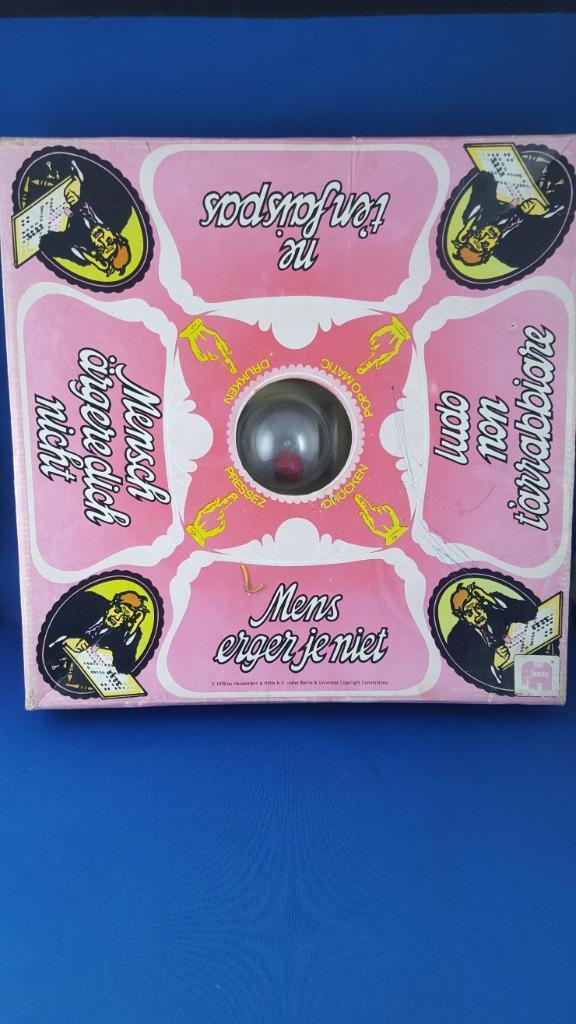Vintage Mens Erger je Niet, Pop-o-Matic, Jumbo. 4A3, Hobby en Vrije tijd, Gezelschapsspellen | Bordspellen, Gebruikt, Ophalen of Verzenden