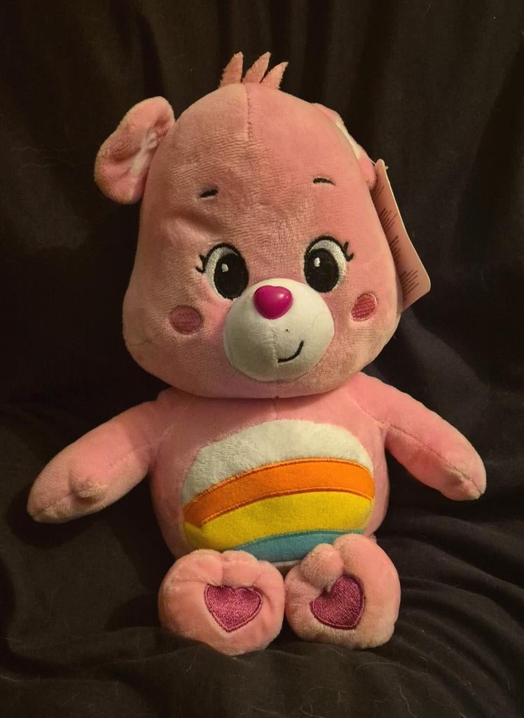 Roze Care Bear knuffel met regenboog, Ophalen of Verzenden, Nieuw, Beer