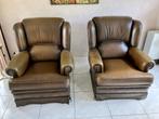 2 fauteuils in leder Muylaert, Huis en Inrichting, Fauteuils, Ophalen, Gebruikt, 50 tot 75 cm, Leer