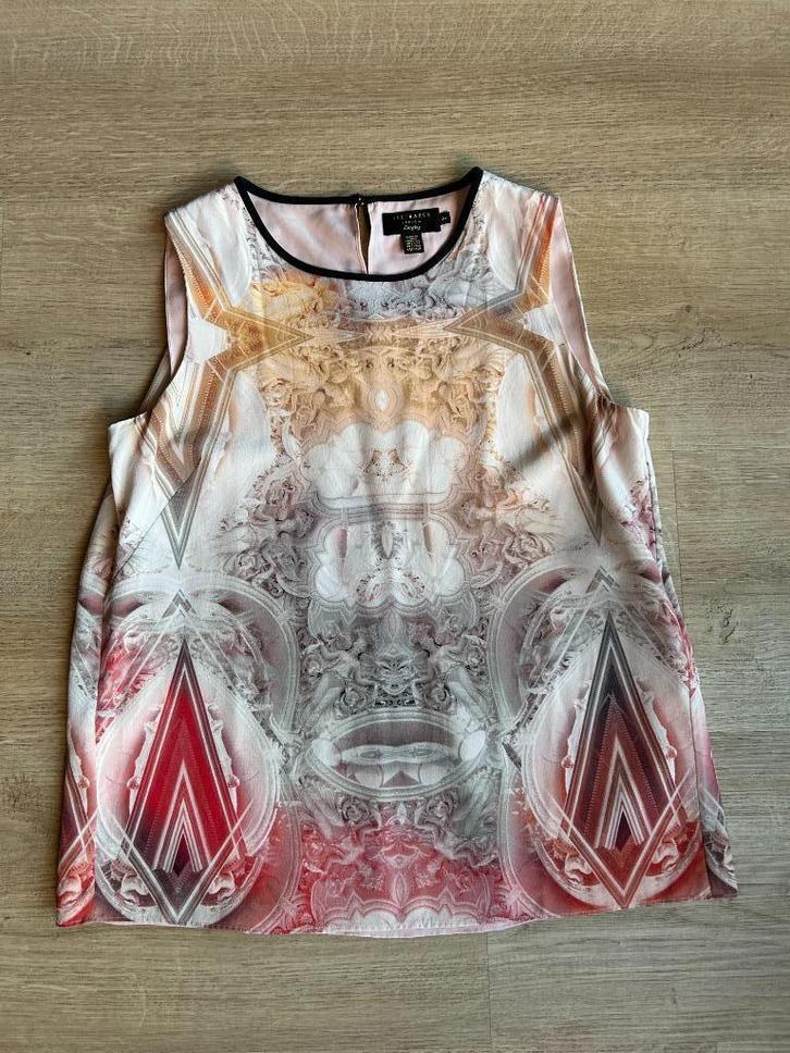 Ted Baker top maat 2 pastel kleuren z.g.a.n., Kleding | Dames, Tops, Zo goed als nieuw, Maat 36 (S), Overige kleuren, Zonder mouw