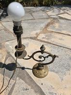 Prachtige antieke bronzen kandelaar begin 1900 omgebouwd 220, Antiek en Kunst, Antiek | Lampen, Ophalen of Verzenden