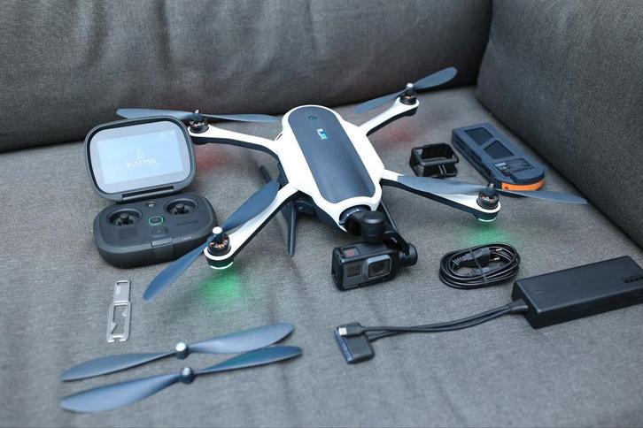 GoPro Karma Drone + GoPro Hero 5 Black 4K + Extra Drone Accu, Audio, Tv en Foto, Drones, Zo goed als nieuw, Drone met camera, Ophalen