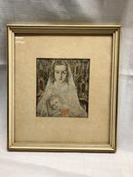 Jan Toorop Madonna met Kind 1925 litho hand ingekleurd, Verzenden