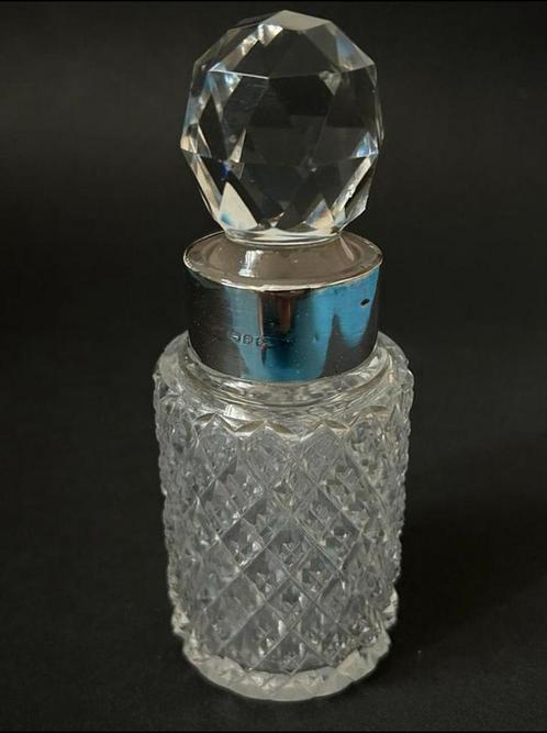 Kristal met Zilver Parfumfles, 1889, Verzamelen, Parfumverzamelingen, Gebruikt, Parfumfles, Ophalen of Verzenden