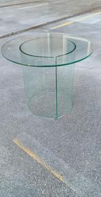 Vintage postmodern glazen bijzettafel, rond, Ophalen, Tweedehands, Tweedehands, Tweedehands