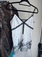 Zara wit geborduurde mouwloze top met zwart kanten details, Zara, Ophalen of Verzenden, Zo goed als nieuw, Zara