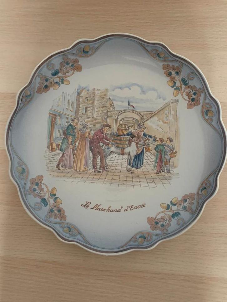 Unieke Porseleinen Gimborn wandschaal “ Le Marchand d'Encre”, Antiek en Kunst, Antiek | Wandborden en Tegels, Ophalen of Verzenden