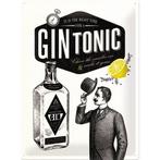 Gin en Tonic man citroen relief reclamebord van metaal deco, Info@deconoord.nl, Deco Noord, Nieuw, Ophalen of Verzenden