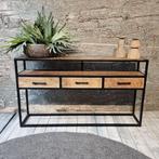 Sidetable Mango met visgraat motief. 140 cm lange.  NU € 229, 100 tot 150 cm, Nieuw, Ophalen of Verzenden, Metaal