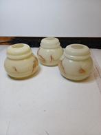 Vintage Glazen Lampenkappen '40/'50 - Set van 3