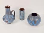 Vintage ankara carstens set vaas w. Germany ‘60, N, Blauw, Aardewerk of Porselein, Ophalen of Verzenden