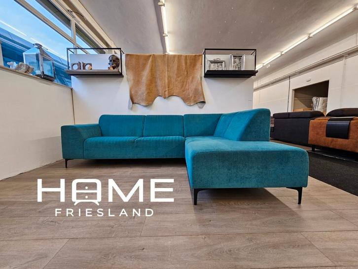 Hoekbank - Blauw, Huis en Inrichting, Banken | Voetenbanken en Poefen, Zo goed als nieuw, 125 cm of meer, 125 cm of meer, Rechthoekig