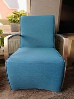 Turquoise Fauteuil met Armleuningen, Huis en Inrichting, Fauteuils, Ophalen, 75 tot 100 cm, Metaal, 50 tot 75 cm