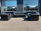 Springvale Chesterfield 3-2-1 zwart GRATIS BEZORGD, Ophalen of Verzenden, Gebruikt, 75 tot 100 cm, Leer