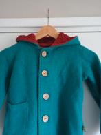 Wollen wol winterjas rood blauw petrol 104-110 tussenjas, Kinderen en Baby's, Kinderkleding | Maat 104, Ophalen of Verzenden, Zo goed als nieuw